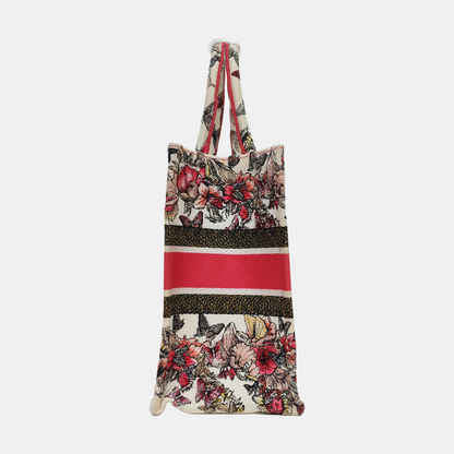 DIOR Book Tote Medium Multicolor Canvas Embroidered Handbag-(SKU)-969631760