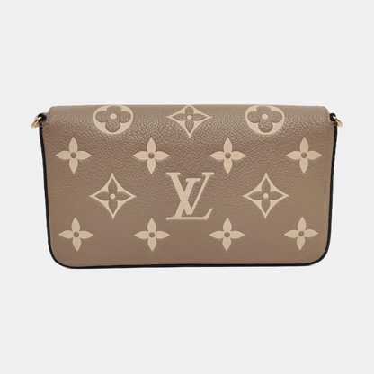 LOUIS VUITTON FÉLICIE Grey Calfskin Monogram Embossed 3-in-1 Shoulder Bag Crossbody with Removable Straps-(SKU)-969625454