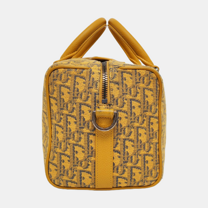 DIOR Lingot Yellow Canvas Monogram Boston Bag Crossbody Shoulder Bag Tote Bag-(SKU)-969531288