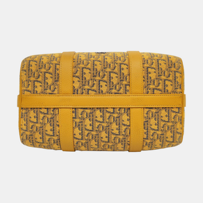 DIOR Lingot Yellow Canvas Monogram Boston Bag Crossbody Shoulder Bag Tote Bag-(SKU)-969531288