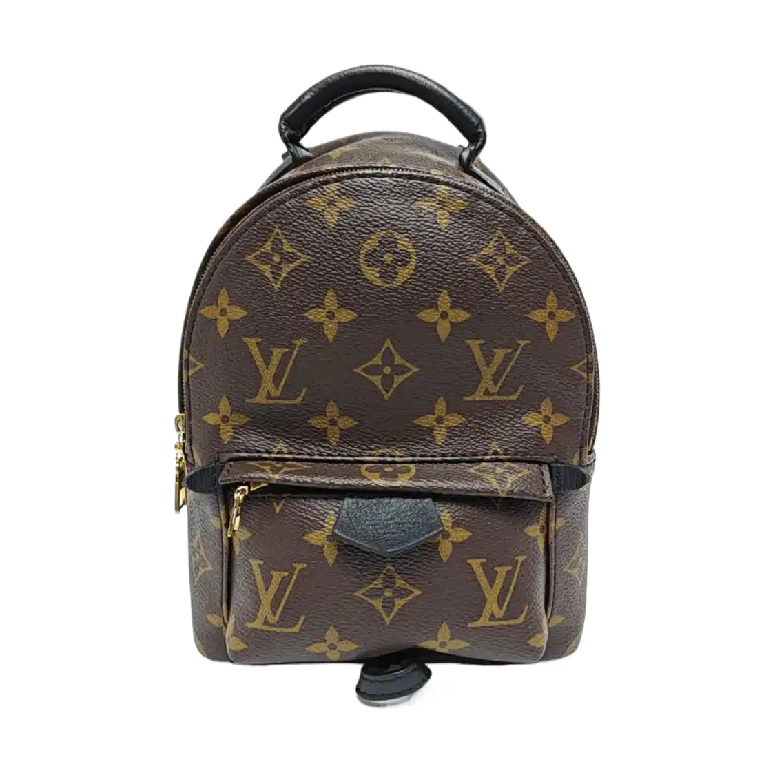 LOUIS VUITTON PALM SPRINGS Mini Brown Coated Canvas Monogram Backpack, Handbag, Crossbody Bag, Gold Hardware, 2 Detachable Shoulder Straps-(SKU)-969911480