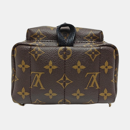 LOUIS VUITTON PALM SPRINGS Mini Brown Coated Canvas Monogram Backpack, Handbag, Crossbody Bag, Gold Hardware, 2 Detachable Shoulder Straps-(SKU)-969911480