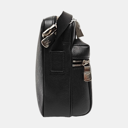 LOUIS VUITTON OUTDOOR Small Black Calfskin Monogram Messenger Bag Shoulder Bag Crossbody with Silver Hardware-(SKU)-969653637