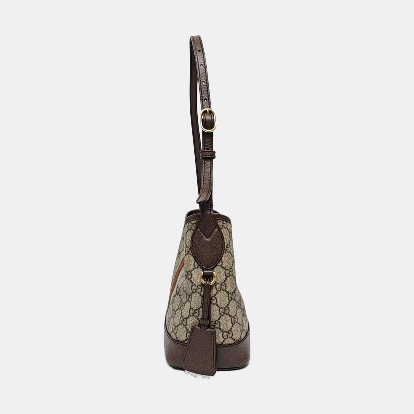 GUCCI Ophidia Beige Coated Canvas Monogram Print Shoulder Bag Handbag Golden Hardware-(SKU)-969653750