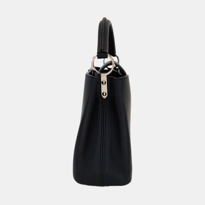 LOUIS VUITTON CAPUCINES BB Black Calfskin Shoulder Bag, Handbag, Crossbody Bag with Detachable Strap-(SKU)-969527103