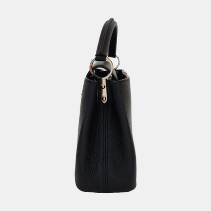 LOUIS VUITTON CAPUCINES BB Black Calfskin Shoulder Bag, Handbag, Crossbody Bag with Detachable Strap-(SKU)-969527103