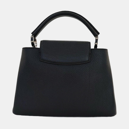 LOUIS VUITTON CAPUCINES BB Black Calfskin Shoulder Bag, Handbag, Crossbody Bag with Detachable Strap-(SKU)-969527103