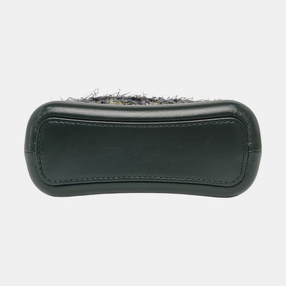 CHANEL GABRIELLE Small Dark Green Tweed Quilted Shoulder Bag Crossbody Bag Detachable Strap-(SKU)-969580034