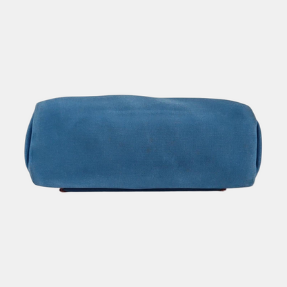 HERMÈS Herbag 31 Sea Blue Canvas Single Shoulder Bag Tote Bag Silver Hardware D Detachable Strap-(SKU)-969826701