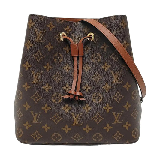LOUIS VUITTON NÉONOÉ Medium Brown Coated Canvas Monogram Bucket Bag Shoulder Bag Crossbody Bag Gold Hardware-(SKU)-969908842