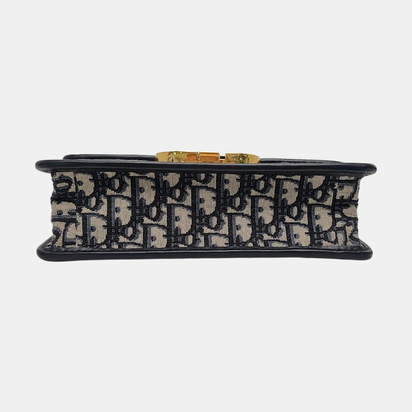 DIOR 30 Montaigne Blue Canvas Monogram Jacquard Shoulder Bag with Chain Strap, Gold Hardware, Removable Shoulder Strap-(SKU)-969782646