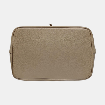 LOUIS VUITTON NÉONOÉ Medium Grey Calfskin Monogram Embossed Bucket Bag Shoulder Bag Tote Bag Crossbody Bag Gold Hardware 2 Removable Straps Pockets Included-(SKU)-969940644