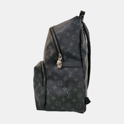 LOUIS VUITTON DISCOVERY Dark Gray Coated Canvas Monogram Printed Backpack Tote Bag with Silver Hardware-(SKU)-969984288