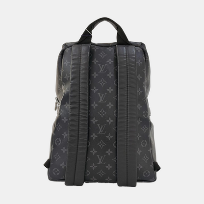 LOUIS VUITTON DISCOVERY Dark Gray Coated Canvas Monogram Printed Backpack Tote Bag with Silver Hardware-(SKU)-969984288