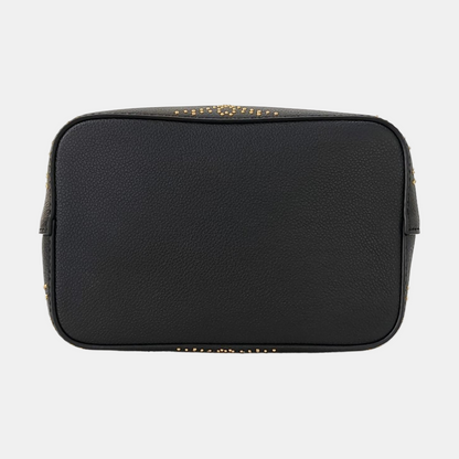 LOUIS VUITTON NÉONOÉ BB Black Leather Studs Shoulder Bag Tote Bag Crossbody Golden Hardware 2 Removable Shoulder Straps-(SKU)-969966256