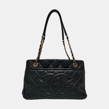 CHANEL CC TIMELESS SOFT Black Calfskin Quilted Cannage Single Shoulder Bag, Handbag with Detachable Straps and Gold Hardware-(SKU)-969974603