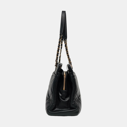 CHANEL CC TIMELESS SOFT Black Calfskin Quilted Cannage Single Shoulder Bag, Handbag with Detachable Straps and Gold Hardware-(SKU)-969974603