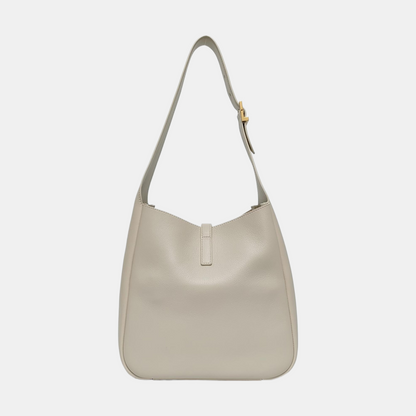YSL LE 5 À 7 Small White Calfskin Shoulder Bag Golden Hardware-(SKU)-969959729