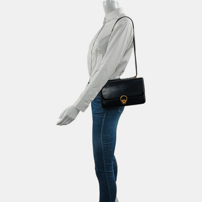 HERMÈS Sac Ring 26 Black BOX Leather Single Shoulder Bag with Gold Hardware Ⓙ Vintage-(SKU)-969780676
