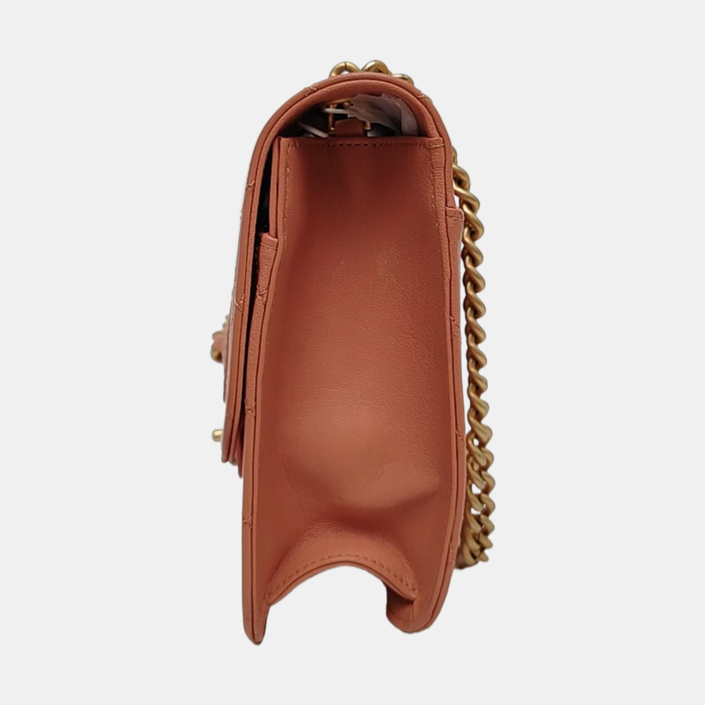 CHANEL FRONT CHAIN FLAP BAG Orange Pink Lamb Skin Quilted Shoulder Bag Tote Bag Crossbody Golden Hardware 25cm-(SKU)-969717289