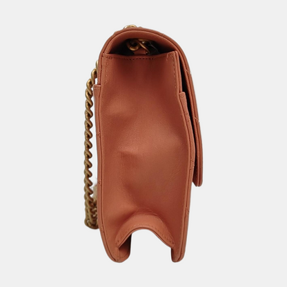 CHANEL FRONT CHAIN FLAP BAG Orange Pink Lamb Skin Quilted Shoulder Bag Tote Bag Crossbody Golden Hardware 25cm-(SKU)-969717289