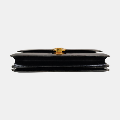 HERMÈS Sac Ring 26 Black BOX Leather Single Shoulder Bag with Gold Hardware Ⓙ Vintage-(SKU)-969780676