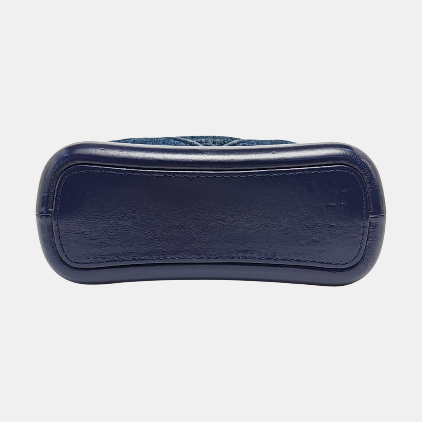 CHANEL GABRIELLE Small Deep Blue Denim Quilted Stitched Crossbody Shoulder Bag Gold and Silver Hardware 29 Opening Detachable Strap-(SKU)-970038091