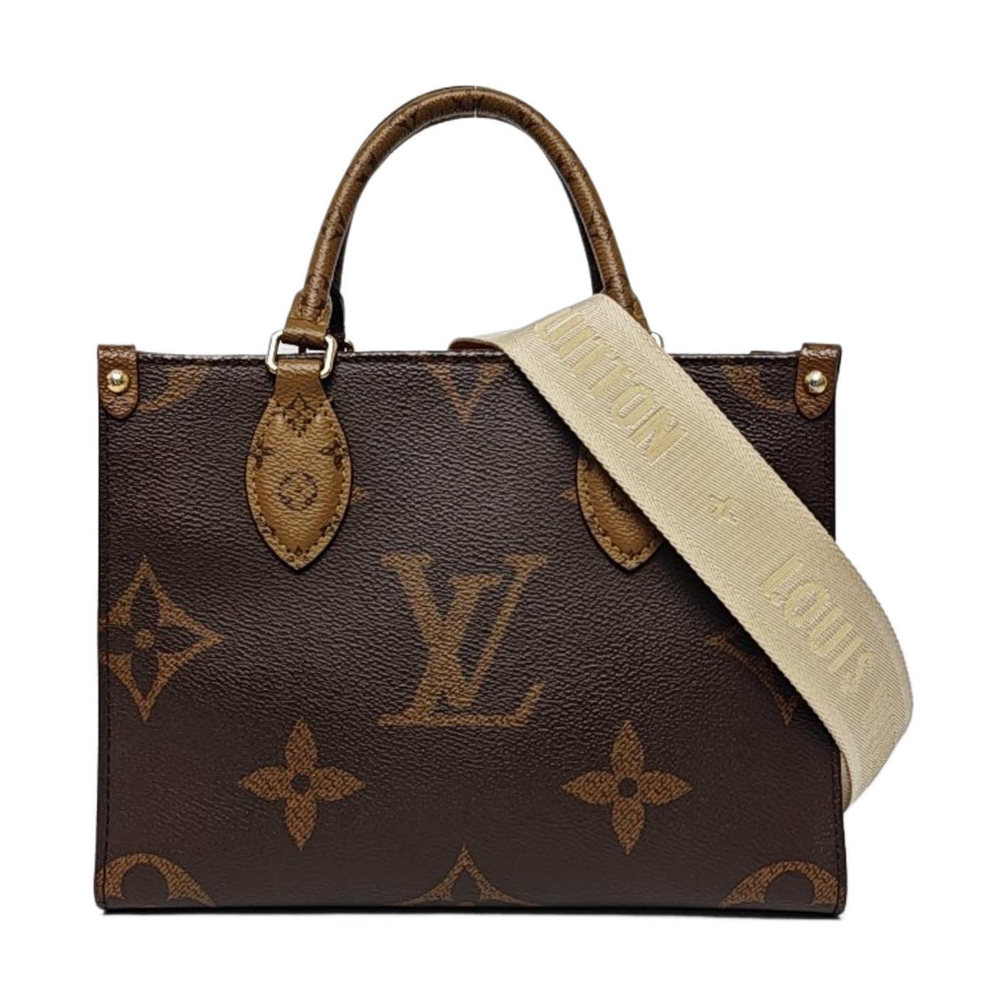 LOUIS VUITTON ONTHEGO Small Monogram Brown Coated Canvas Flower Print Jungle Bag Shoulder Bag Crossbody Bag Golden Hardware Removable Strap-(SKU)-964869214