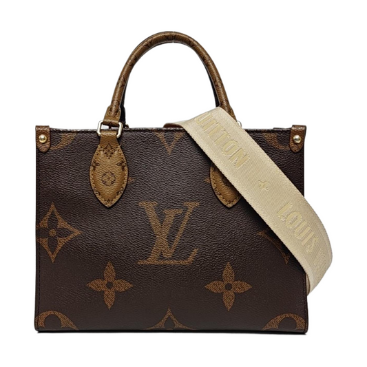 LOUIS VUITTON ONTHEGO Small Monogram Brown Coated Canvas Flower Print Jungle Bag Shoulder Bag Crossbody Bag Golden Hardware Removable Strap-(SKU)-964869214