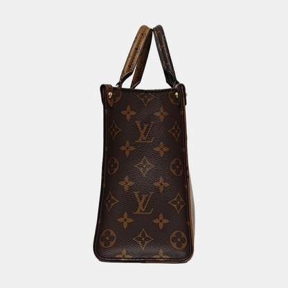 LOUIS VUITTON ONTHEGO Small Monogram Brown Coated Canvas Flower Print Jungle Bag Shoulder Bag Crossbody Bag Golden Hardware Removable Strap-(SKU)-964869214
