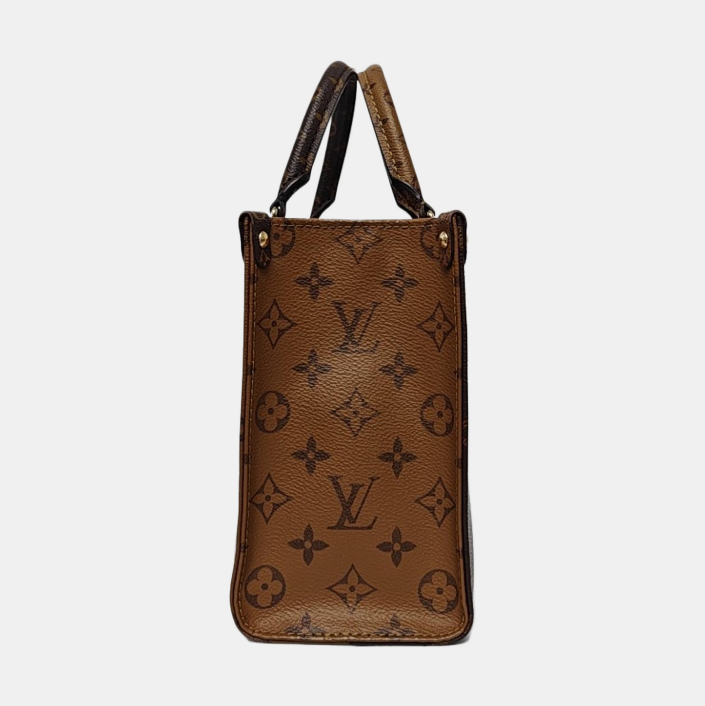 LOUIS VUITTON ONTHEGO Small Monogram Brown Coated Canvas Flower Print Jungle Bag Shoulder Bag Crossbody Bag Golden Hardware Removable Strap-(SKU)-964869214