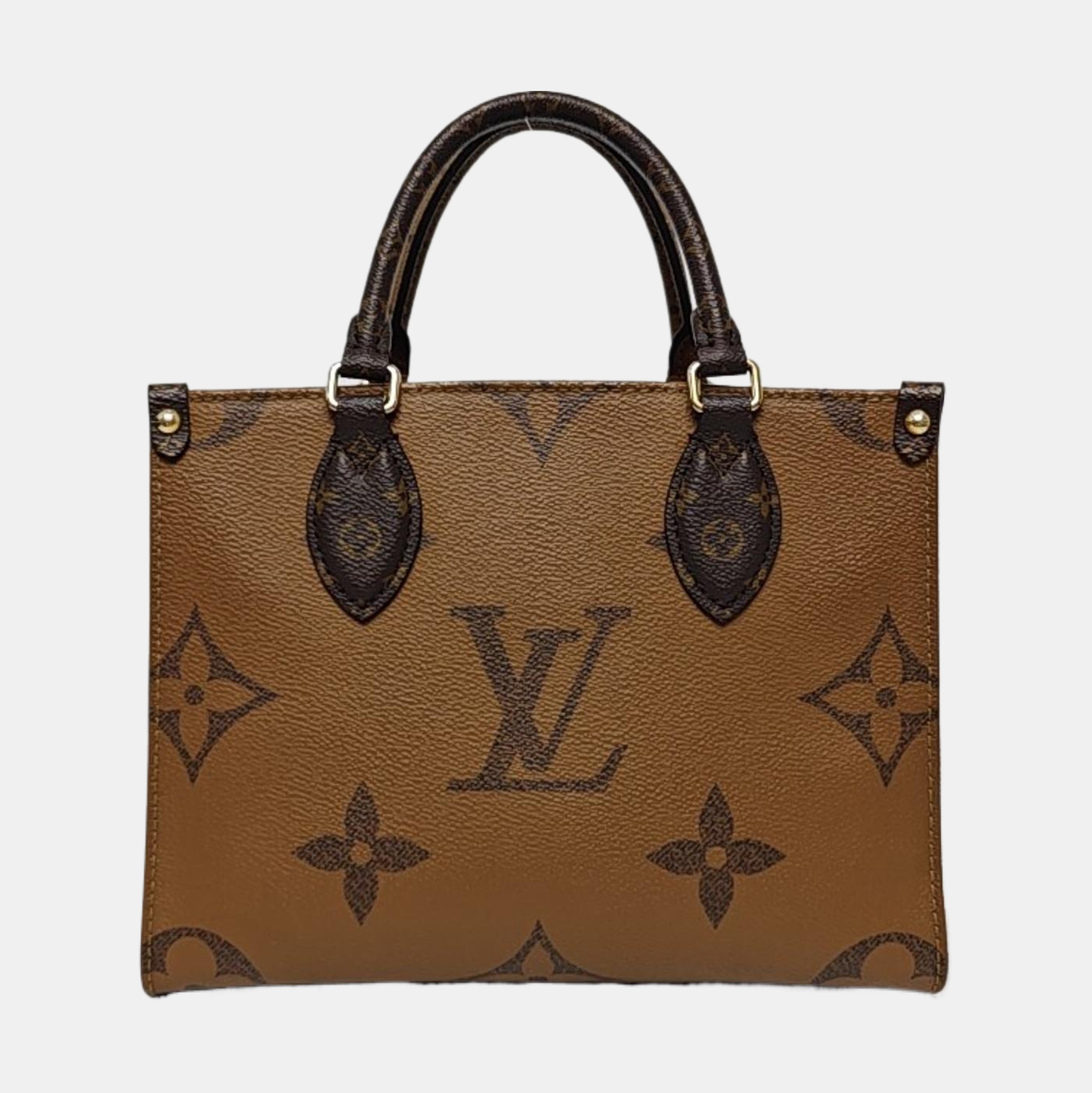 LOUIS VUITTON ONTHEGO Small Monogram Brown Coated Canvas Flower Print Jungle Bag Shoulder Bag Crossbody Bag Golden Hardware Removable Strap-(SKU)-964869214