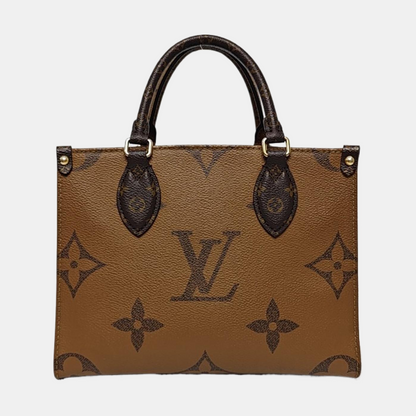 LOUIS VUITTON ONTHEGO Small Monogram Brown Coated Canvas Flower Print Jungle Bag Shoulder Bag Crossbody Bag Golden Hardware Removable Strap-(SKU)-964869214