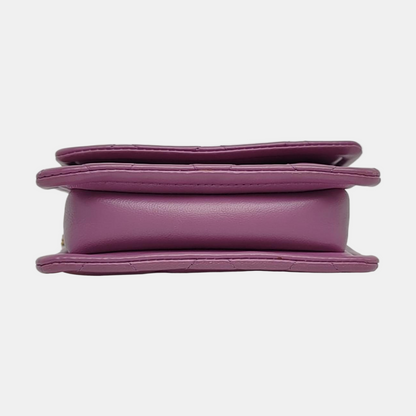 CHANEL BIJOUX FLAP Purple Sheepskin Quilted Diamond Pattern Crossbody Bag Single Shoulder Bag Golden Hardware 30 Clasp-(SKU)-970005240