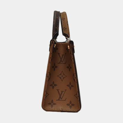 LOUIS VUITTON ONTHEGO BB Brown Coated Canvas Monogram Jungle Bag Crossbody Bag Tote Bag Shoulder Bag with Gold Hardware and Detachable Shoulder Strap-(SKU)-970289683