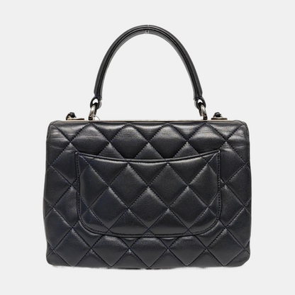 CHANEL TRENDY CC Small Dark Blue Lamb Leather Quilted Single Shoulder Bag Handbag Crossbody Bag Detachable Strap-(SKU)-970291914