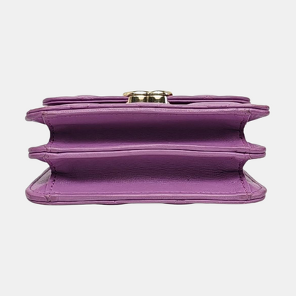 CHANEL TWO TONE CHAIN HANDLE Purple Calfskin Quilted Chain Handle Crossbody Shoulder Bag Gold Hardware 32 Opening-(SKU)-970183733
