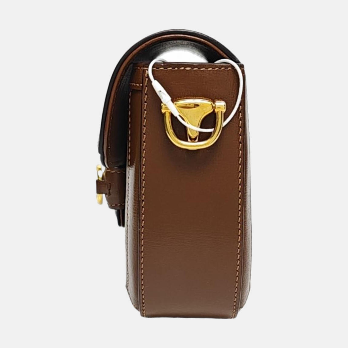 GUCCI Horsebit 1955 Mini Khaki Coated Canvas Shoulder Bag with Horsebit Detail, Gold Hardware, 2 Detachable Shoulder Straps, Complete Accessories-(SKU)-970201463