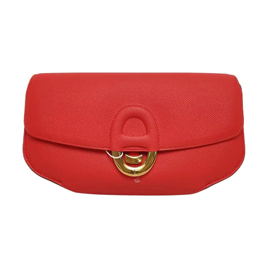 HERMÈS Cherche Midi Red Epsom Leather Monogram Handbag with Gold Hardware, X-(SKU)-970227440