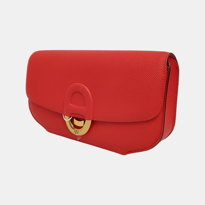 HERMÈS Cherche Midi Red Epsom Leather Monogram Handbag with Gold Hardware, X-(SKU)-970227440