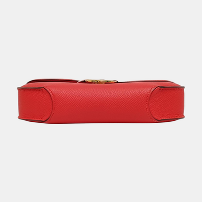 HERMÈS Cherche Midi Red Epsom Leather Monogram Handbag with Gold Hardware, X-(SKU)-970227440