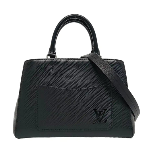 LOUIS VUITTON MARELLE TOTE Black EPI Leather Water Ripple Shoulder Bag Tote Bag Crossbody Bag Adjustable Strap Silver Hardware Pockets Removable Strap-(SKU)-970442017