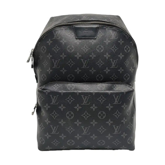 LOUIS VUITTON DISCOVERY Deep Grey Coated Canvas Monogram Printed Backpack, Tote Bag with Silver Hardware-(SKU)-970320410
