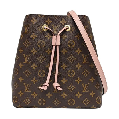 LOUIS VUITTON NÉONOÉ Medium Brown Coated Canvas Monogram Vernis Bucket Bag Shoulder Bag Crossbody Handbag with Gold Hardware and Removable Strap-(SKU)-970443663