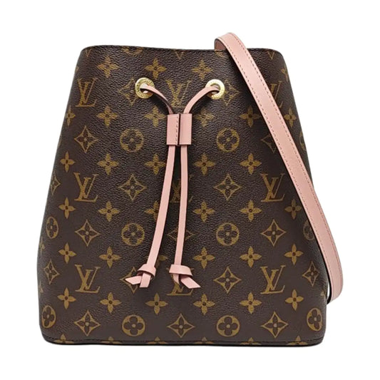 LOUIS VUITTON NÉONOÉ Medium Brown Coated Canvas Monogram Vernis Bucket Bag Shoulder Bag Crossbody Handbag with Gold Hardware and Removable Strap-(SKU)-970443663