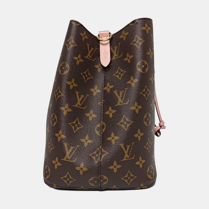 LOUIS VUITTON NÉONOÉ Medium Brown Coated Canvas Monogram Vernis Bucket Bag Shoulder Bag Crossbody Handbag with Gold Hardware and Removable Strap-(SKU)-970443663