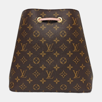 LOUIS VUITTON NÉONOÉ Medium Brown Coated Canvas Monogram Vernis Bucket Bag Shoulder Bag Crossbody Handbag with Gold Hardware and Removable Strap-(SKU)-970443663