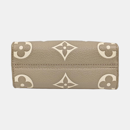 LOUIS VUITTON ONTHEGO BB Elephant Grey Leather Monogram Jungle Bag with Gold Hardware, Detachable Strap-(SKU)-970272031