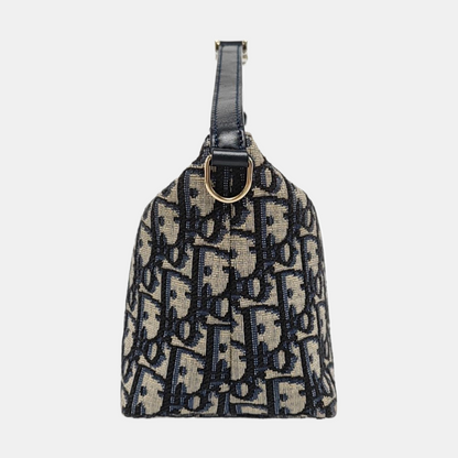 DIOR Diortravel Nomad Medium Grey Canvas Monogram Embroidered Crossbody Bag Tote Bag Golden Hardware-(SKU)-968688987