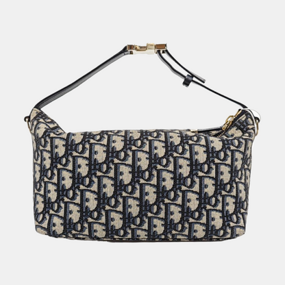 DIOR Diortravel Nomad Medium Grey Canvas Monogram Embroidered Crossbody Bag Tote Bag Golden Hardware-(SKU)-968688987